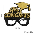 Graduation party felt glasses with gold glitter Congrats text and mortarboard motif - grad CONGRATS Cap Style (Style H)