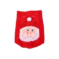 Large red Santa Claus drawstring gift bag with plush 3D Christmas character design - Large Backpack Bag / Santa Claus