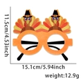 Thanksgiving turkey theme glasses with orange frame and pilgrim hat decorations - One Size / 2 Top Hat Turkeys Style