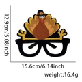 Thanksgiving funny turkey glasses frame for party photography props 15.6x12.9cm - One Size / Fork-legged Turkey Black Style