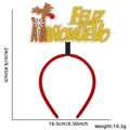 Spanischer Feliz Año Nuevo Haarreif mit goldenem Glitzer Rentier und rotem Gestell - Rentier-Alphabet-Stirnband