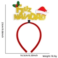 Weihnachts Haarreif mit rotem und goldenem Feliz Navidad Glitzertext und Nikolausmütze - Weihnachtsmütze Alphabet Stirnband