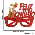 Rote Glitzer-Weihnachtsbrille mit Rentier-Dekor und Feliz Navidad Ausschnitt Design - Rentier-Rote-Alphabet-Brille