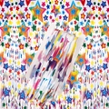 Regenbogen-Sternen-Fransenvorhang mit bunten Pentagramm-Mustern für Party-Deko - 1m*2m / Weißer Regenbogenstern