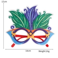 Montatura occhiali festa piumati colorati per carnevale misura 18cm per 17cm - Stile Piuma Blu Verde / Taglia unica