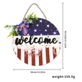 Targa di benvenuto Independence Day con bandiera americana e fiocco decorativo blu - WELCOME Stile Stelle e Strisce