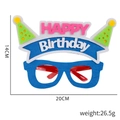 Blue felt Happy Birthday glasses with colorful party hat and letters for kids - Blue Letter Style
