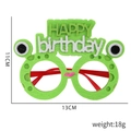 Funny green frog themed birthday party glasses with felt frame and happy birthday text - Frog Style