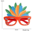 Colorful Carnival party glasses with orange frame and vibrant feather-like decorations - Green Blue Orange Feather Red Frame