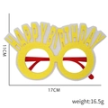 Yellow Happy Birthday party glasses with cartoon style and size details in 17x11cm - Yellow Letter Style