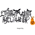 Halloween Happy Halloween banner with spider web and pumpkin cutout hanging decor 63g - Banner C