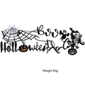 Halloween party felt banner set with Boo and spider pumpkin bat ghost icons - Banner D