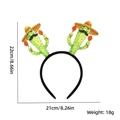 Detailansicht eines 22cm Kakteen-Stirnbands für mexikanische Partys mit Maßangaben - Kokosnussbaum-Stil