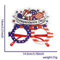 Independence Day glasses with red white and blue glitter details and 14cm size measurements - Letter Banner Star Style