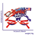 Detail view of July 4th party glasses with dimensions 12.5cm height and 14.5cm width - Eagle Flag Letter Style