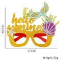 Detailed view of Hello Summer party glasses with size dimensions 17cm by 14.5cm - Mermaid Style