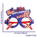 USA Independence Day glasses detail showing 14.7cm width and 10.5cm height dimensions - Flag 3 Stars Style