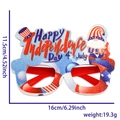 Detail of 4th of July party glasses with USA glitter design and dimension specifications - Independence Day USA Letter Gnome Style