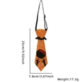 Orange glitter Halloween tie with black bat and cauldron patterns and adjustable strap - Orange Bat Ghost Hand