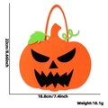 Halloween pumpkin felt bag with dimensions 22cm by 18.8cm for kids candy storage - Angry Pumpkin Candy Bag