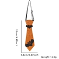 Sparkly orange Halloween tie with black bats and adjustable strap for parties - Orange Bat