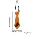 Orange glitter Halloween tie with white RIP and black Boo text and adjustable strap - Orange BOO Letter