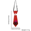 Red glitter Halloween tie with skull and spider pattern for costume parties - Red Skull Spider Web