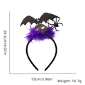 Halloween headband with black bat, spider and purple feathers for party costume - Spider Bat Purple Feather Headband