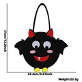 Halloween black bat felt candy bag for kids with red devil horns and large googly eyes - Shy Bat Candy Bag