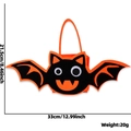 Halloween bat felt candy bag in orange and black, size 33cm by 21.5cm, 20g lightweight pouch - Large Wing Bat Candy Bag