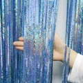 Tenda a frange blu laser con paillettes scintillanti per decorazione di pareti per feste - Blu Chiaro Seta 2.3 Ispessito / 1m*2m