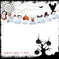 Halloween banner featuring cute cartoon ghosts, pumpkins and bats, size 17-20cm per element - Boo Ghost Style (HY-WSLQ-40)