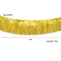 Cortina de flecos dorados de 3m para decoración de fiestas láser metálico 30cm - 30CM*300CM / Dorado