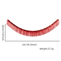 Dettaglio ghirlanda di frange metalliche rosse, altezza 20 cm e lunghezza 2 m per feste - Rosso