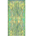 Tenda a frange laser iridescente in verde e blu per decorazioni di sfondo per feste - Verde Olografico / 1m*1m