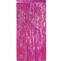 Tenda a frange metalliche rosa per decorazioni di matrimoni e feste di compleanno - Rosso Rosa Olografico / 1m*1m