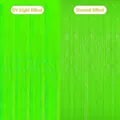 Tenda a frange verde neon con effetto fluorescente UV e vista normale per decorazione festa - Verde Neon Macaron / 1m*1m
