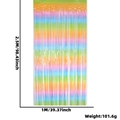 Regenbogen-Lametta-Vorhang 1x2,5m für Geburtstags- und Hochzeitsfeier-Dekoration - 2.5M Macaron Verlauf Neuer Stil