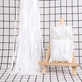 Glossy white tinsel curtain for party decoration with retail card packaging - 1*2.5M White Fringe Curtain