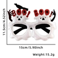 Halloween party glasses with white glitter frame, red BOO letters and black crow decoration - One Size / BOO Ghost Glasses Frame