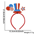 Patriotic July 4th headband with red white and blue top hat and stars glitter finish - Balloon Top Hat Star Style