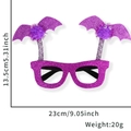 Lila Glitzer Halloween Fledermaus Brille mit Pompons und genauen Größenangaben - Einheitsgröße / Lila