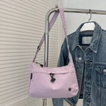 Lightweight lavender nylon crossbody bag for women with adjustable strap and casual style - Purple
