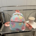 Mini macaron pastel gradient backpack with love heart and constellation print - Green