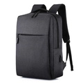 Mochila minimalista para portátil gris oscuro impermeable con puerto USB y correas acolchadas - Negro