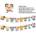 Détail de la bannière en papier avec 8 animaux mignons pour décorations de fêtes d'enfants - Bannière d'animaux cartoon version Q (LU 02)
