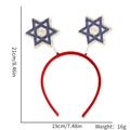 Detailed view of Passover headband with Star of David icons and size measurements - Double Star of David Style