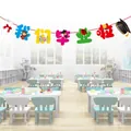 Detail of graduation banner with 17-20cm cartoon letters and doctor hat decorations - We Graduated Style (HY-BY-002)