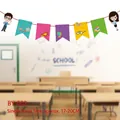 Λεπτομέρεια από σχολικά πανό με δασκάλους και βιβλία για διακόσμηση αίθουσας - Στυλ Ευχαριστούμε Δάσκαλε (HY-BY-003)