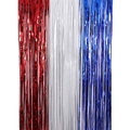 Red white and blue foil fringe curtain backdrop for patriotic party celebrations - 1*1M / Red/White/Blue